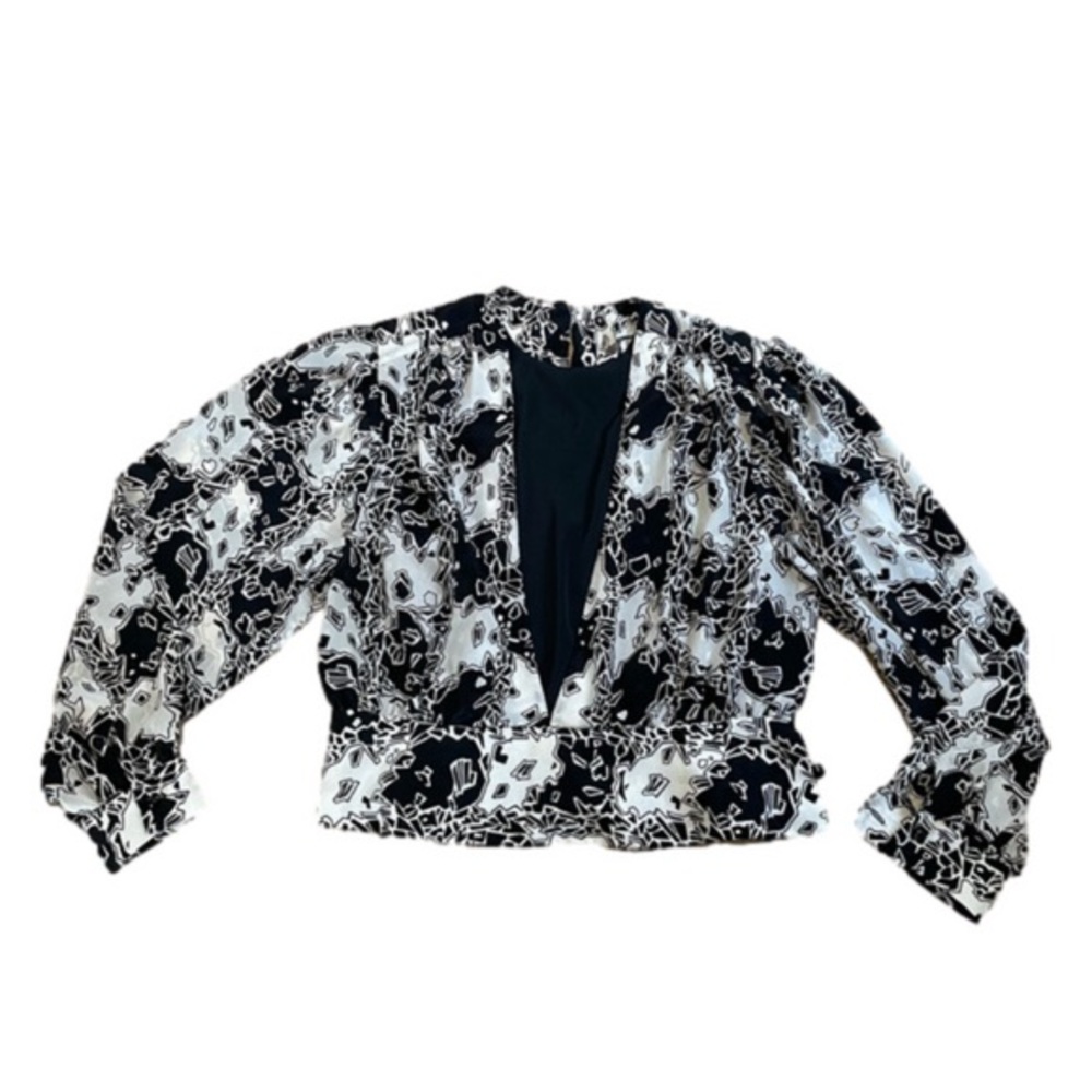 Elite Vintage Black and White Blouse Size 16
